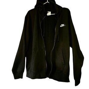 Nike Black Full Zip Hoodie Sweatshirt Large Casual Athletic Streetwear